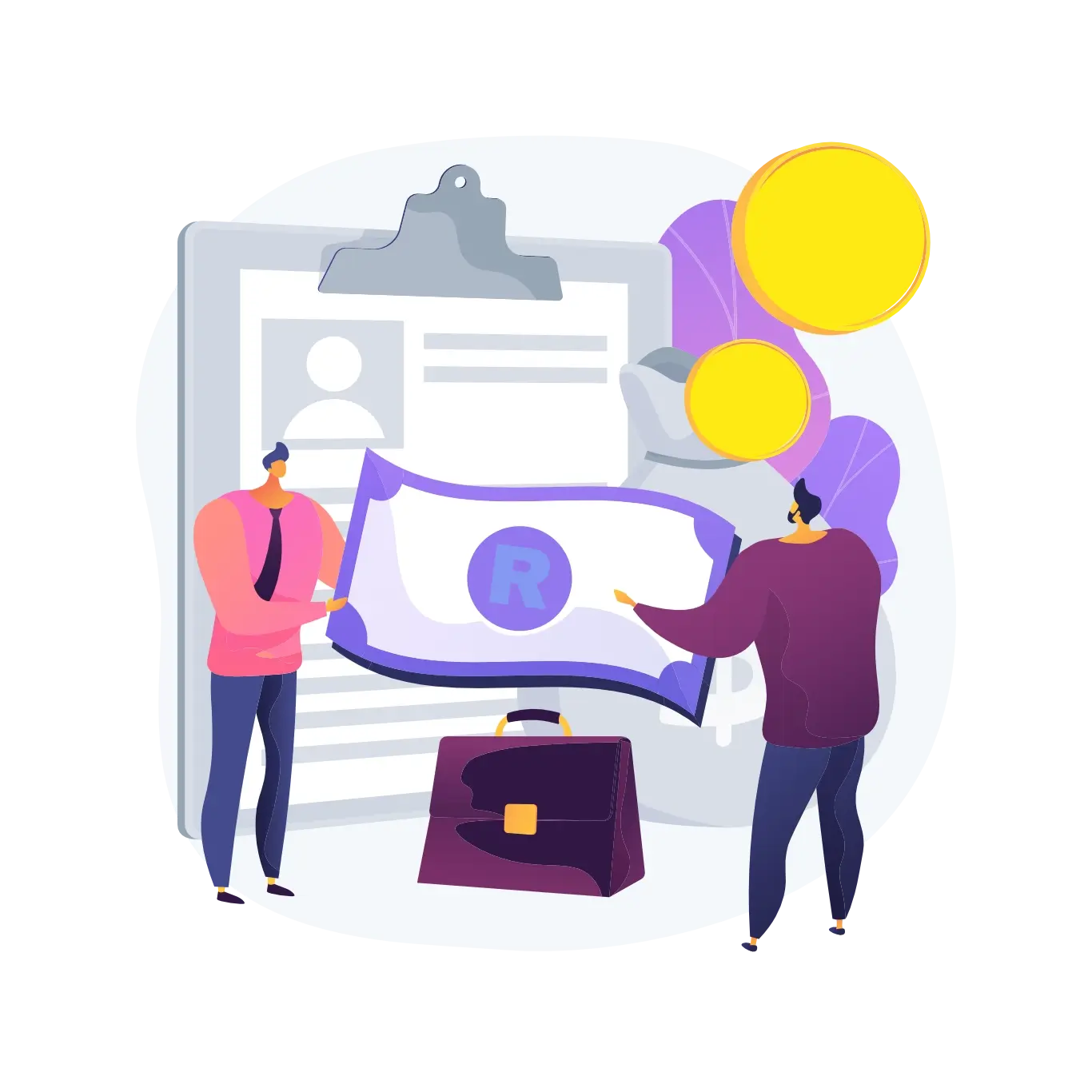 Cartoon of an agent being paid commission